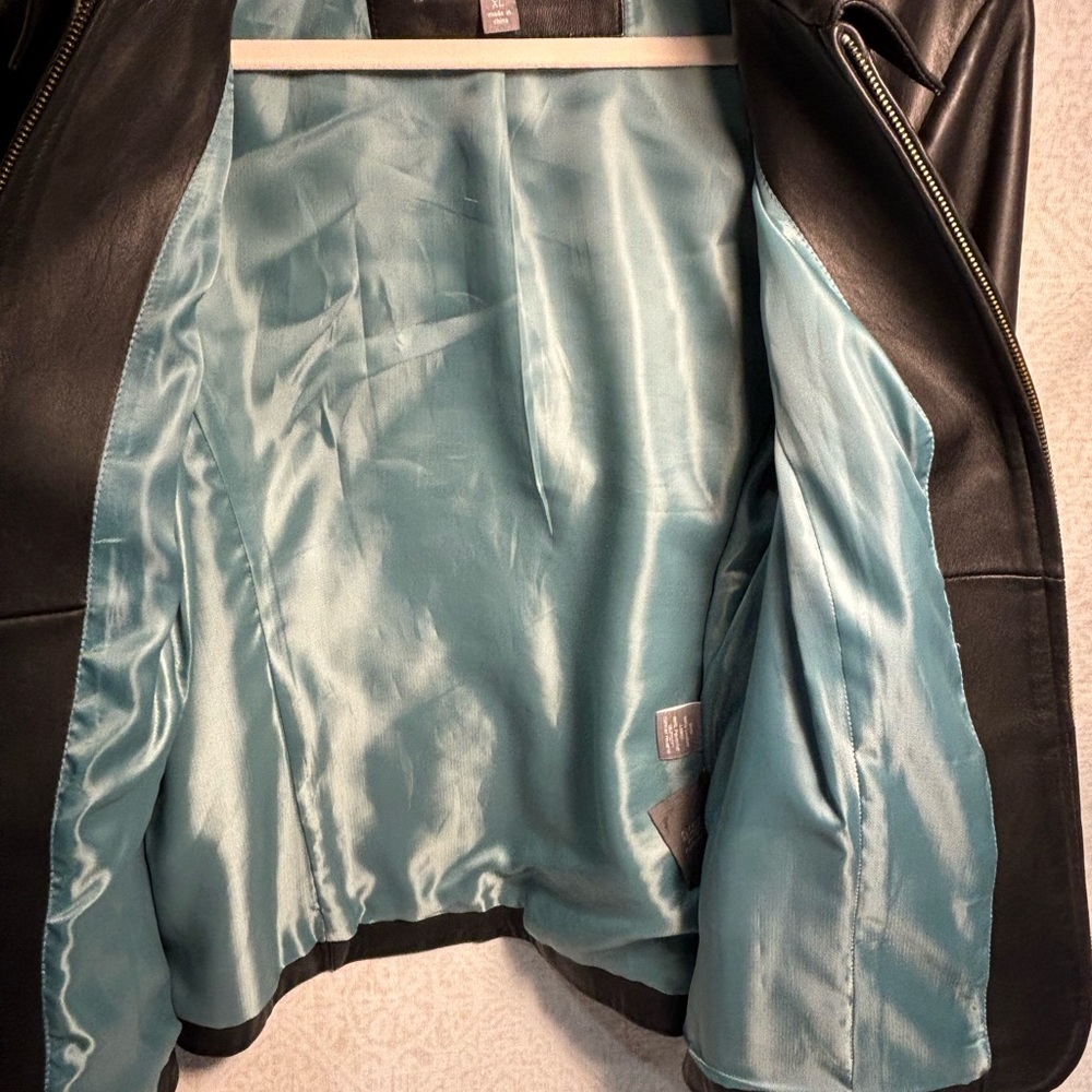 Apt 9 Lambskin Leather Jacket Womens XL Black Soft Zip Front Classic - Picture 14 of 14